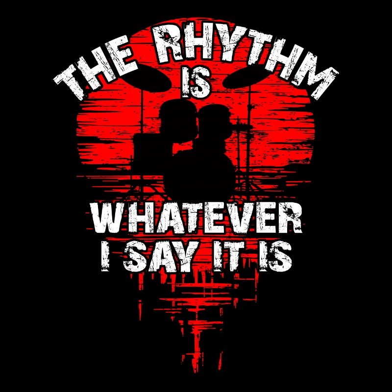 Drumset Silhouette mit Spiegelung lustiger Spruch