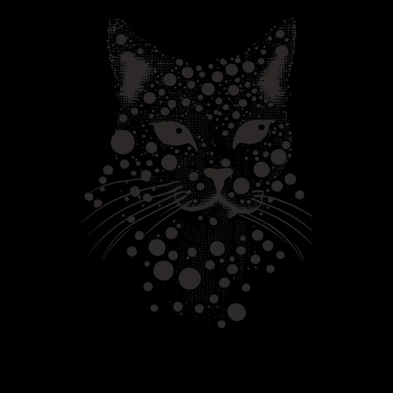 Visage de chat de chat dans la conception de points