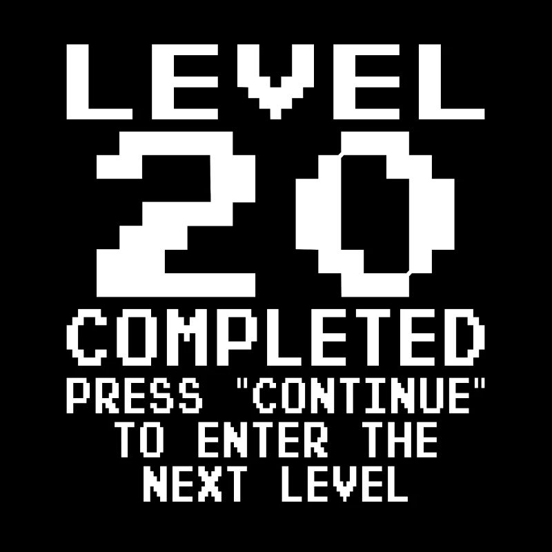 Level 20 Unlocked Completed 20th Gamer Geburtstag