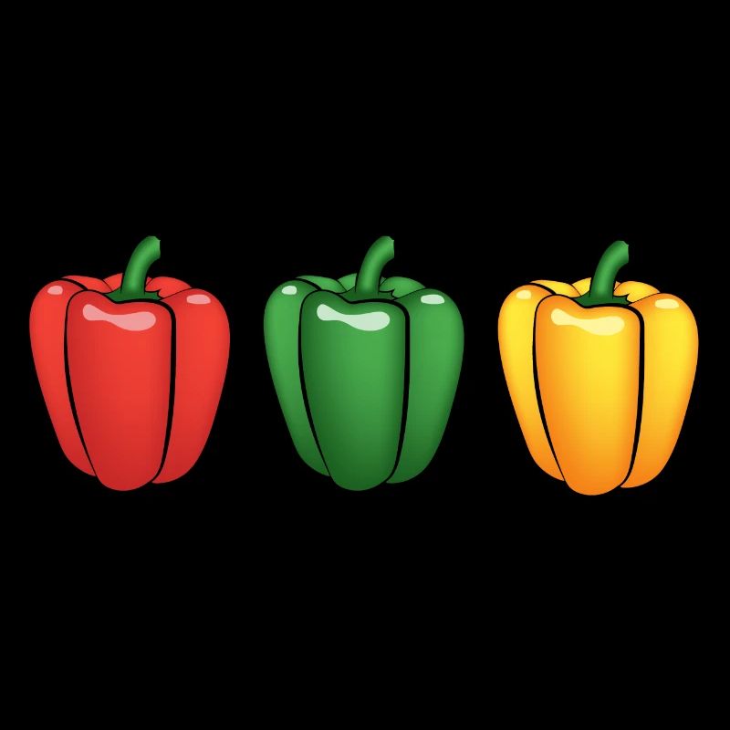 Poivrons rouge vert jaune
