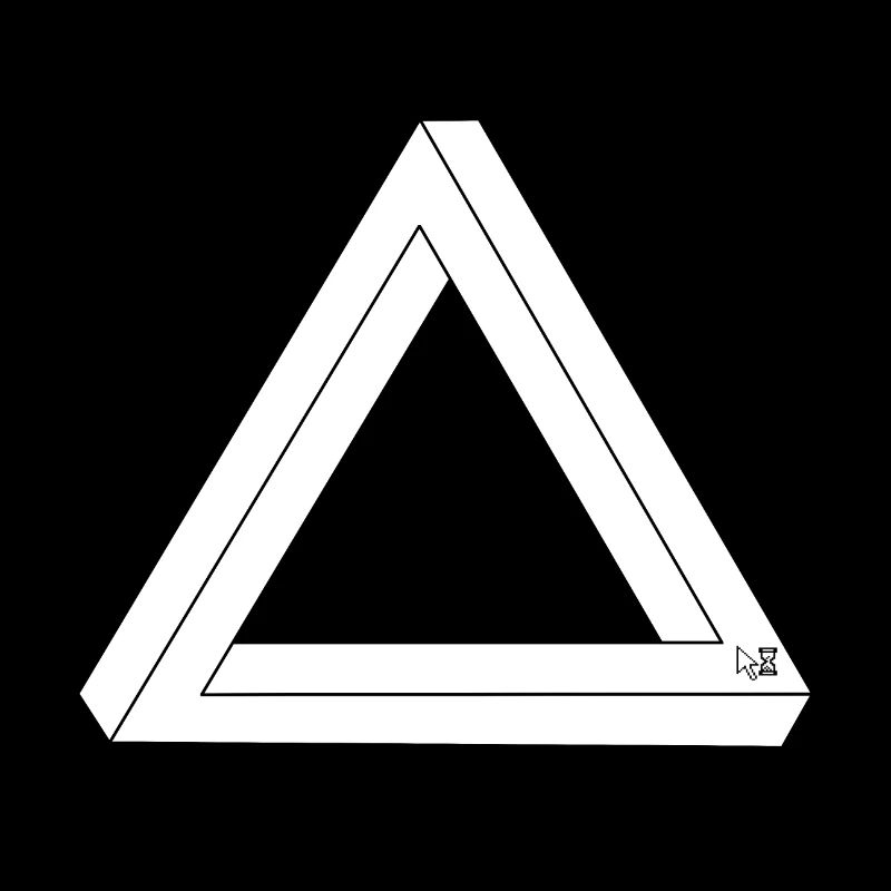 White Penrose Triangle | Cursor