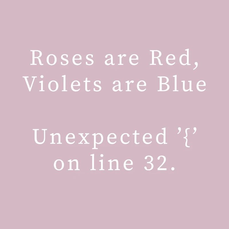 Programming poem, bug