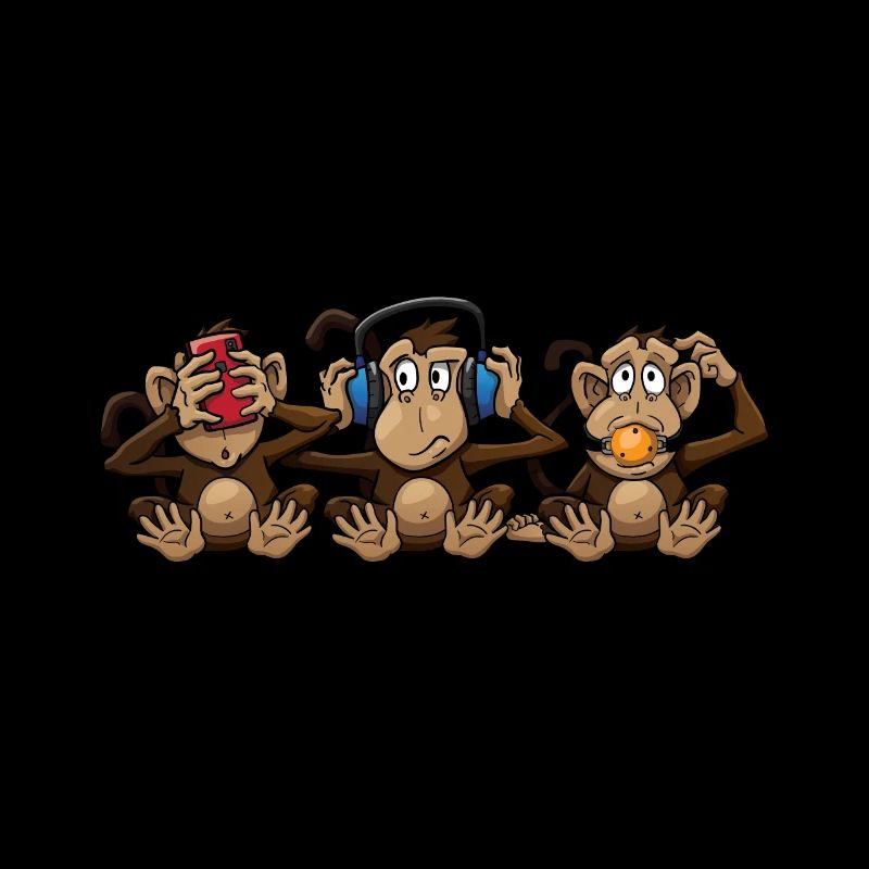 3 modèles de singes sages