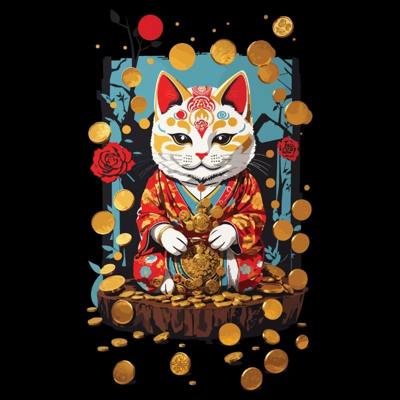 Chat porte-bonheur japonais design de chat esthétique