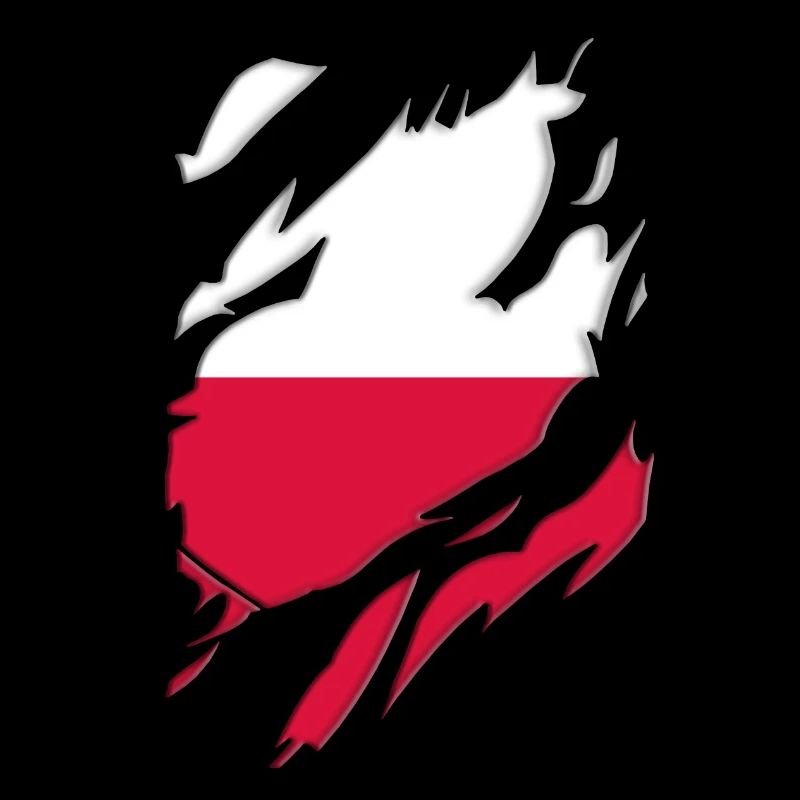 Poland flag torn motif