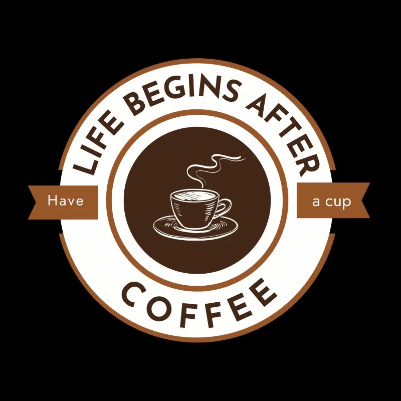 Das Leben beginnt nach dem Kaffee, trinken Sie eine Tasse weiß