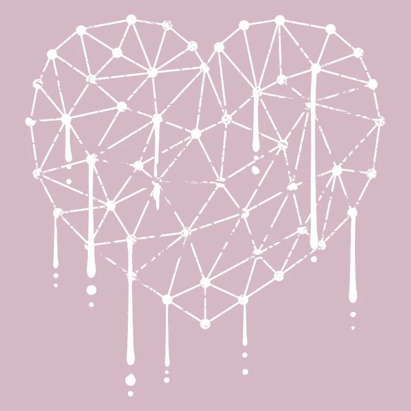 Cool Heart Love Graffiti Drop Grid Pattern
