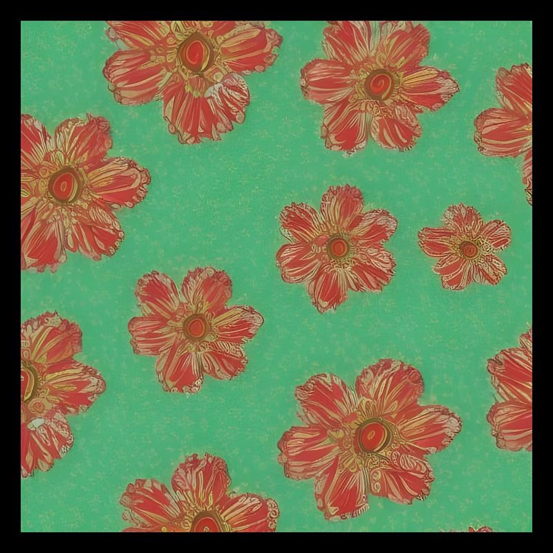Red flower patterns