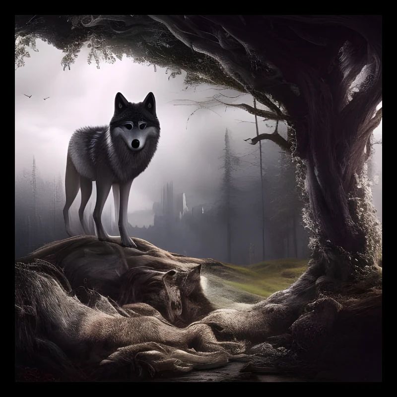 Loup dans la forêt