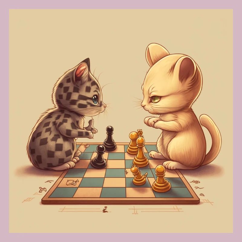 Sweet chess game between two animals