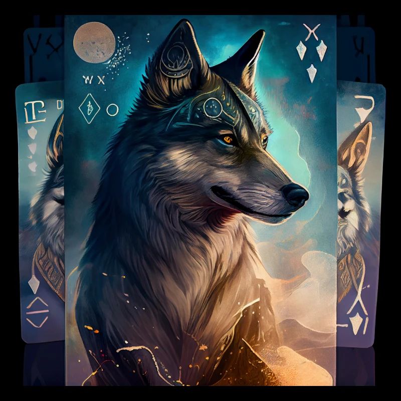 Wolf in Mystical Tarot Card Design!