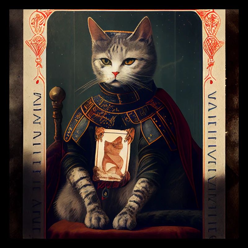 Chat dans la conception de carte de tarot mystique!