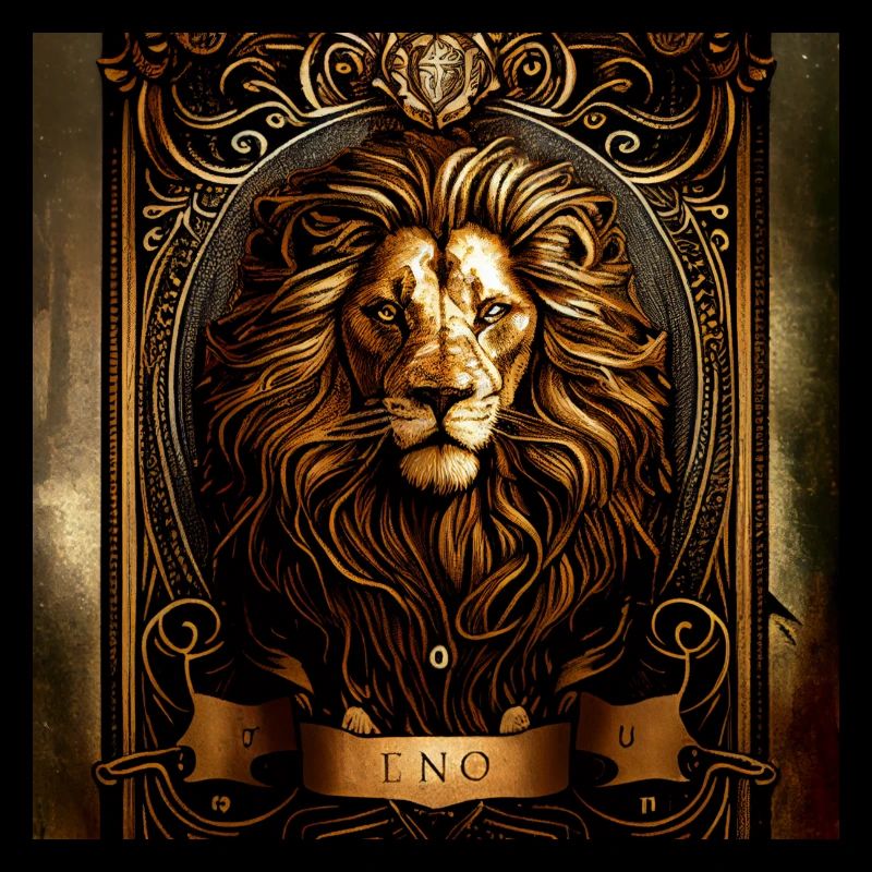 Lion dans la conception de carte de tarot mystique!