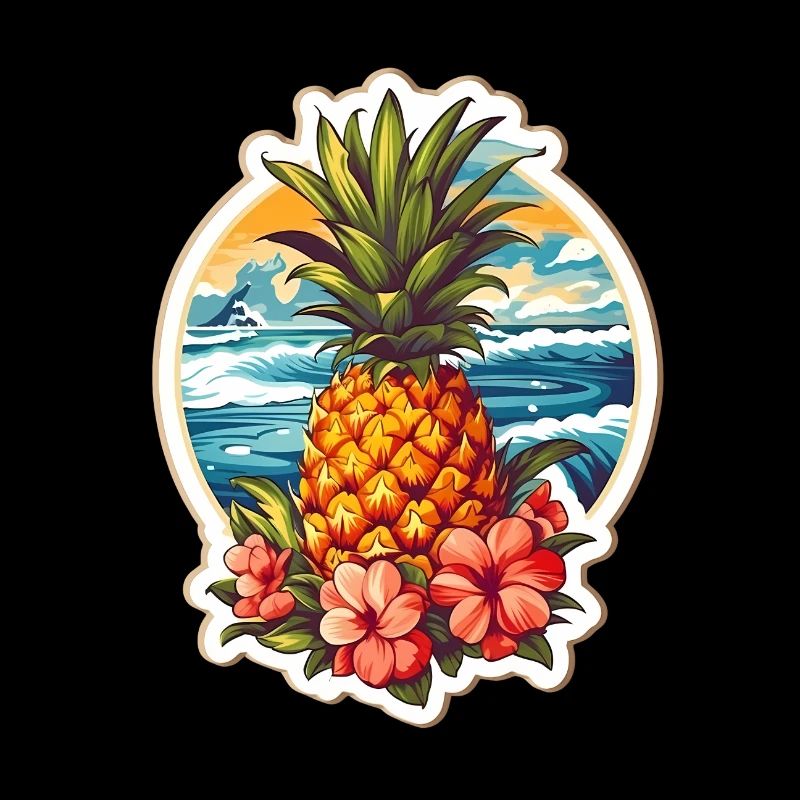 Pineapple Beach - Blumen Sommerurlaub Tee