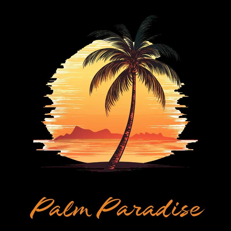 « Palm Paradise » cocotier au coucher du soleil