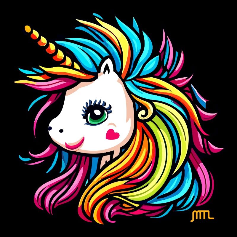 Regenbogen Mähne Einhorn - 5000 - DIGITAL