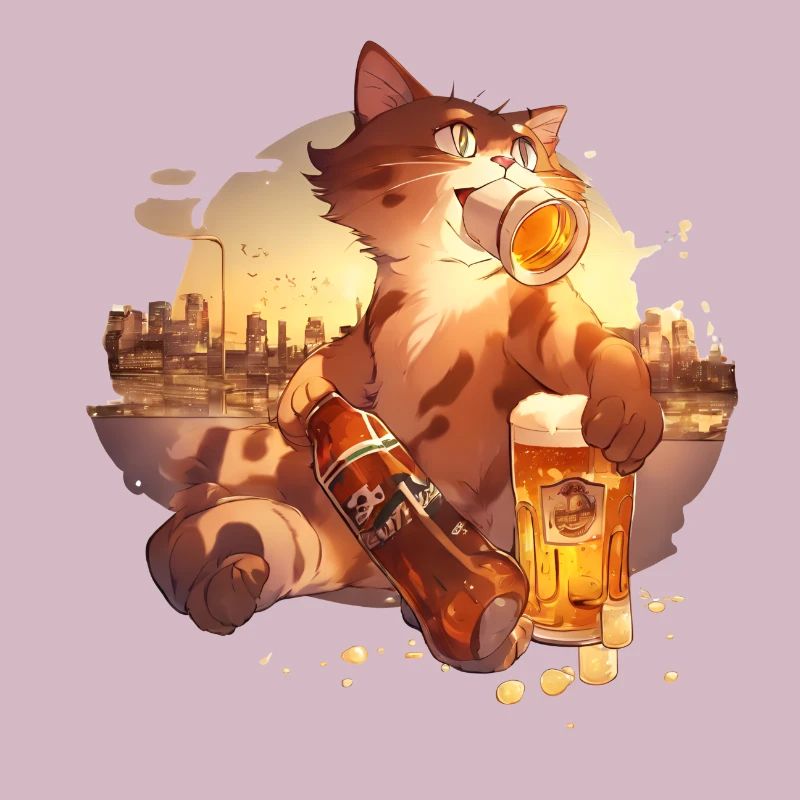 Paws & Pints: Katze mit Bier-Tee
