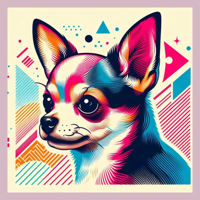 Style vectoriel de risographe de chihuahua
