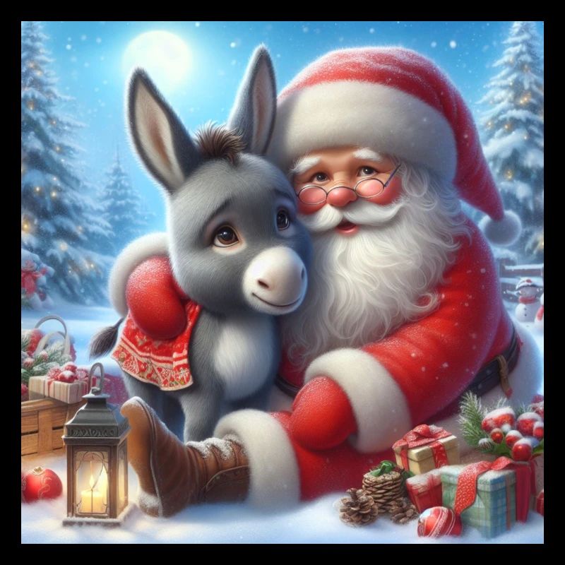 Saint-Nicolas avec un âne