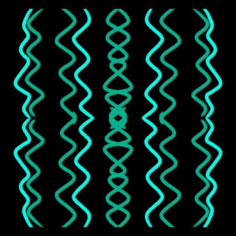 Blue and teal vertical wavy lines