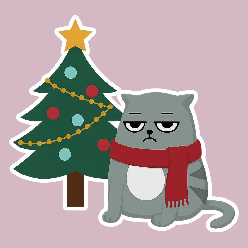 Cat Grumpy Christmas