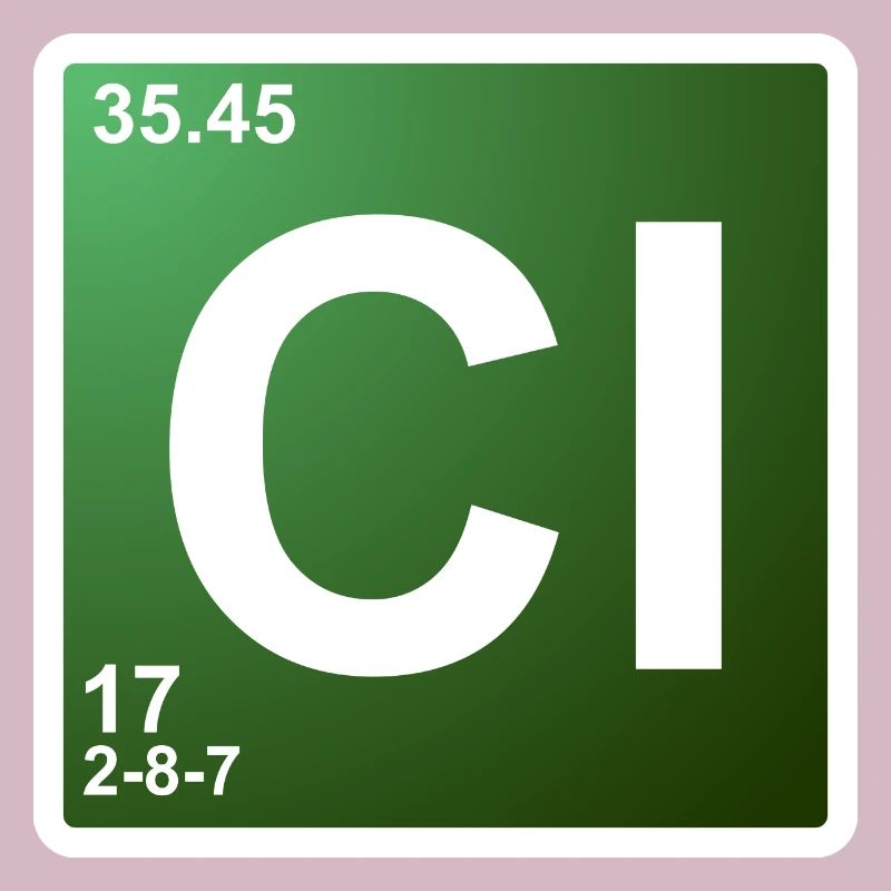 Cl - élément de chimie du chlore 17