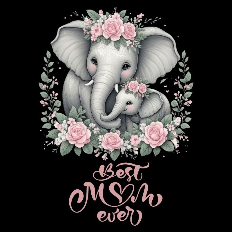 Meilleure maman de tous les temps éléphant Couronne florale maternité