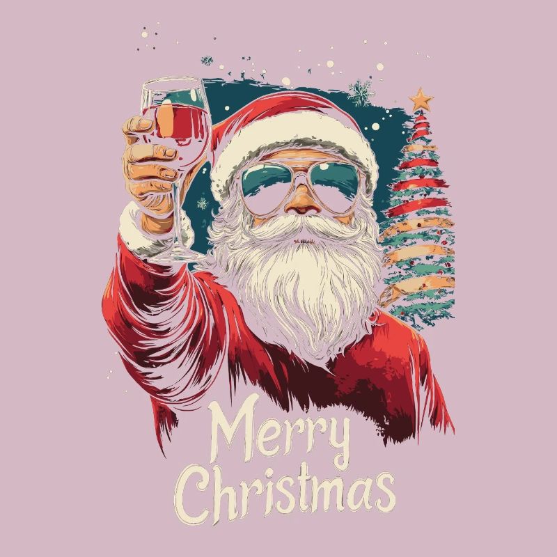 Cooler Weihnachtsmann mit Weinglas