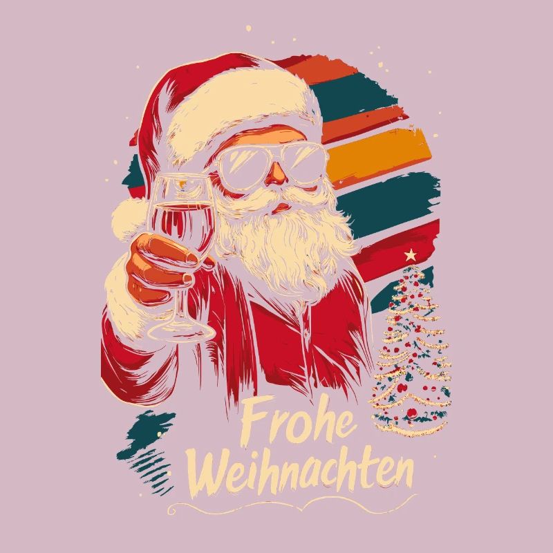 Cooler Weihnachtsmann mit Weinglas