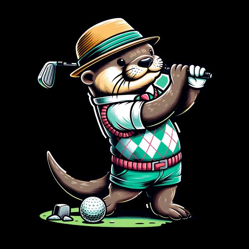 Lustiger Otter Golfspieler Golfen Spaß