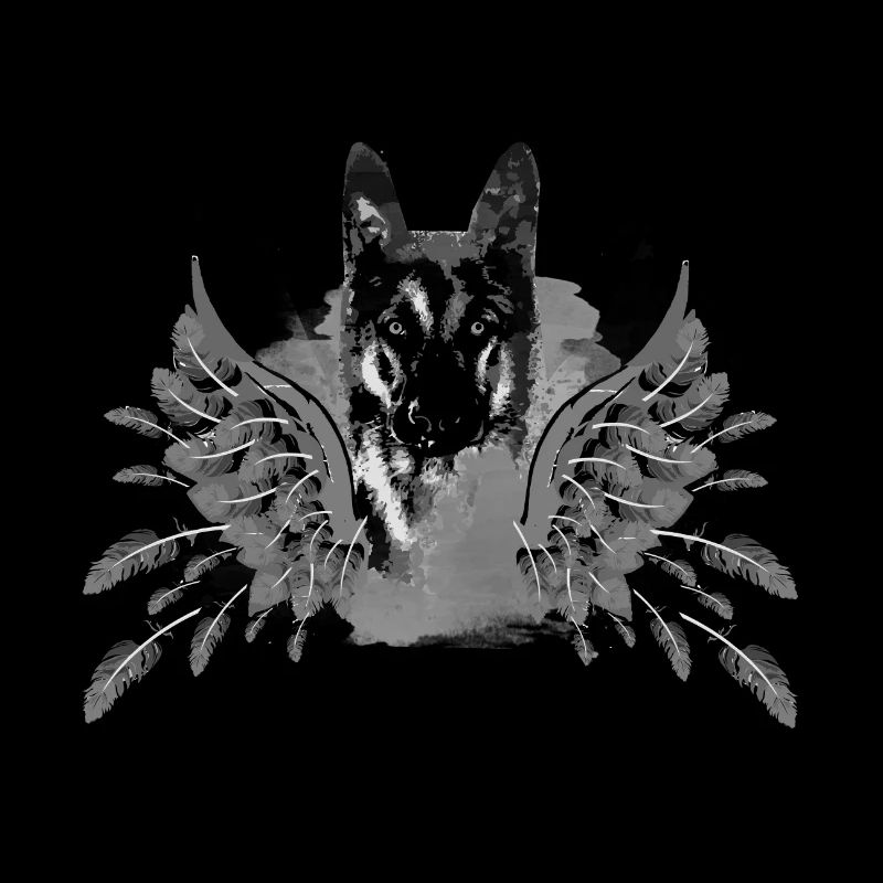schäferhund ,hund,graffiti, schutzengel,engel