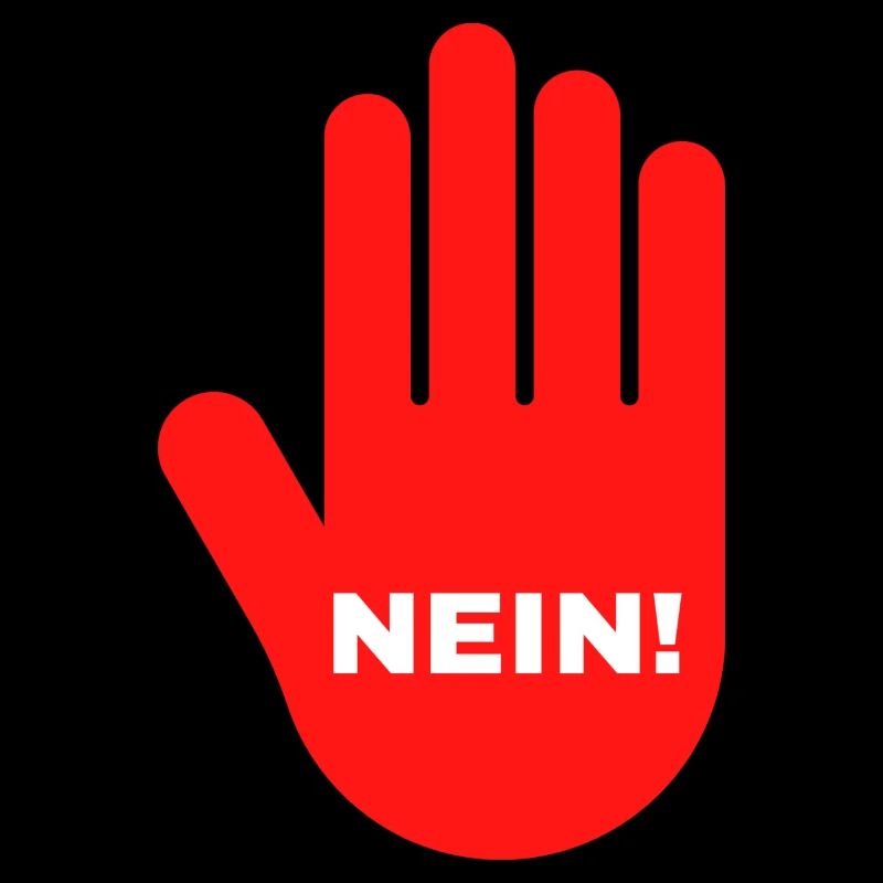 hand rot stop nein halt