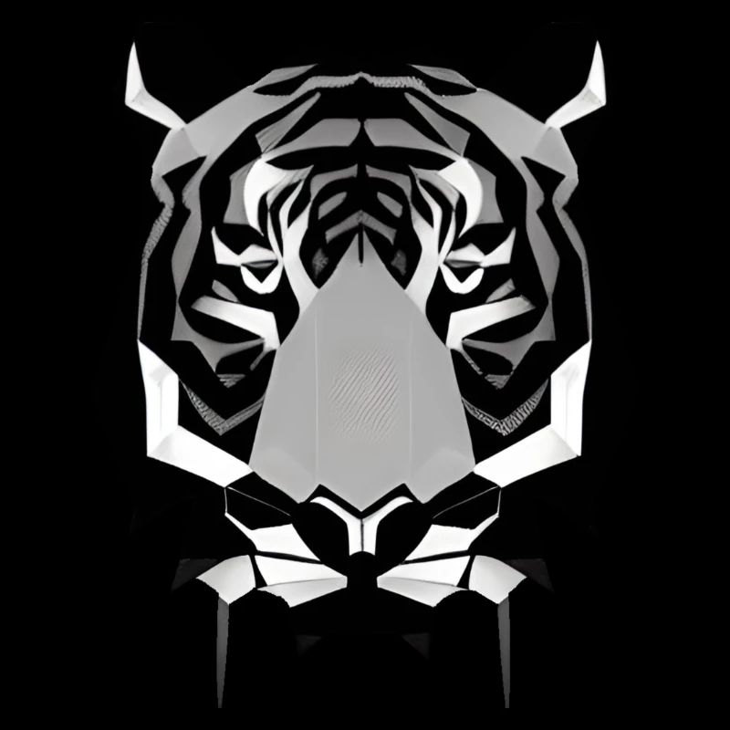 Tête d’animal à dents de sabre de conception polygonale