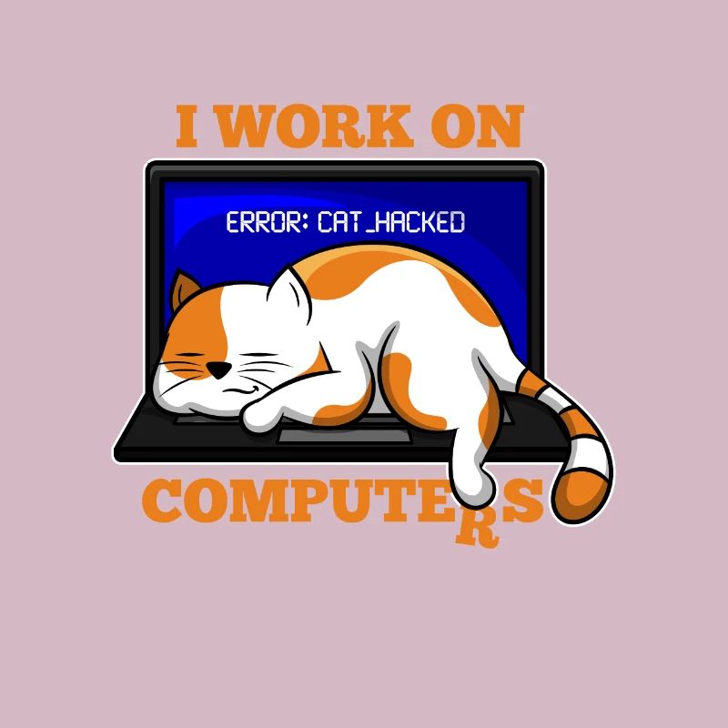 Chat et ordinateur cadeau de programmeur de piratage