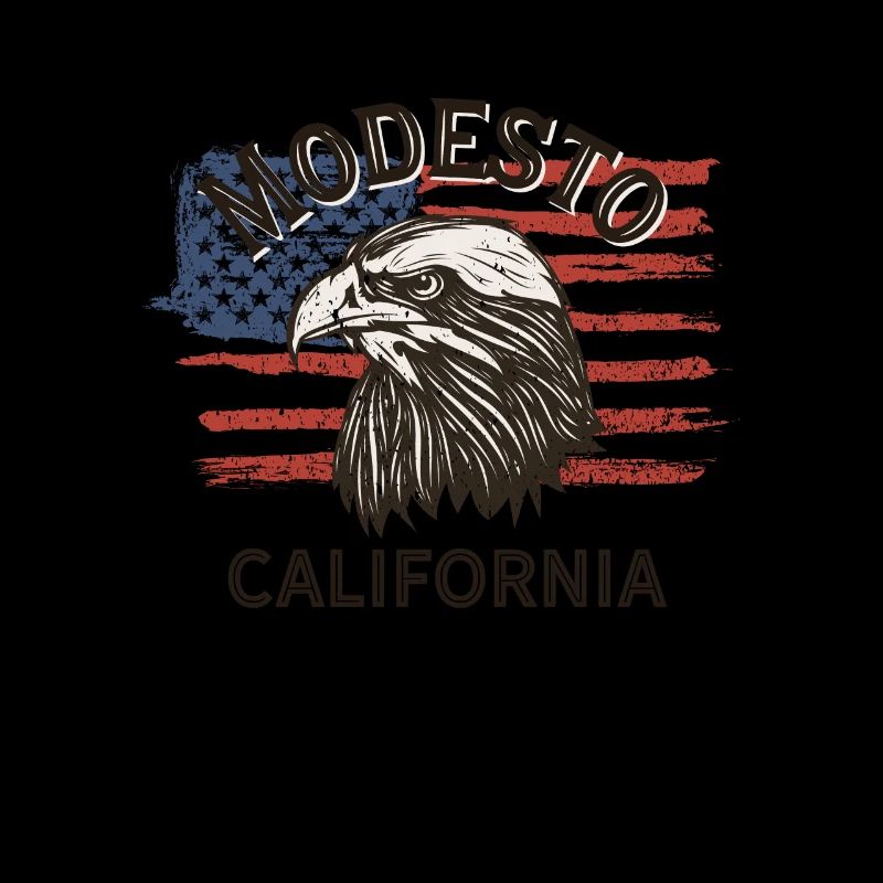 Drapeau des États-Unis Eagle California Vintage Modesto