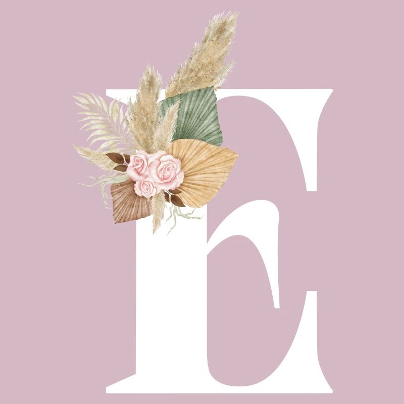 blumiger Buchstabe E