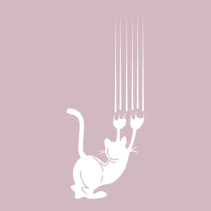 Climbing Cat with Scratch Marks Design