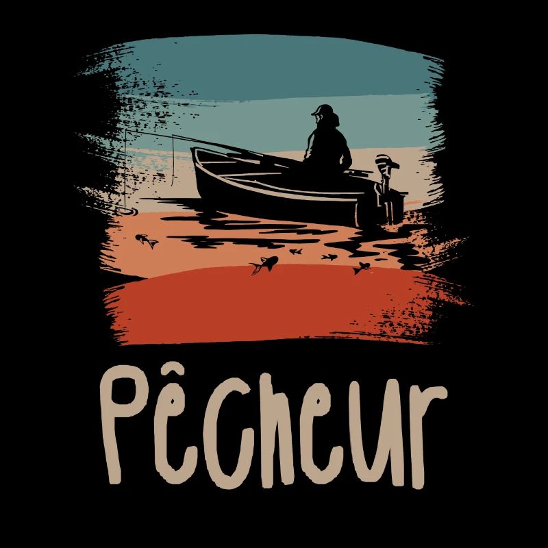 Vintage Retro Pêcheur Pêche
