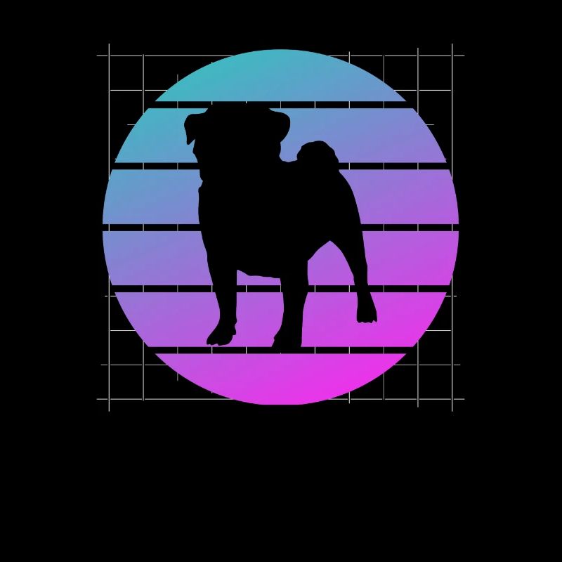 Retro Mops Möpse Hund Liebhaber