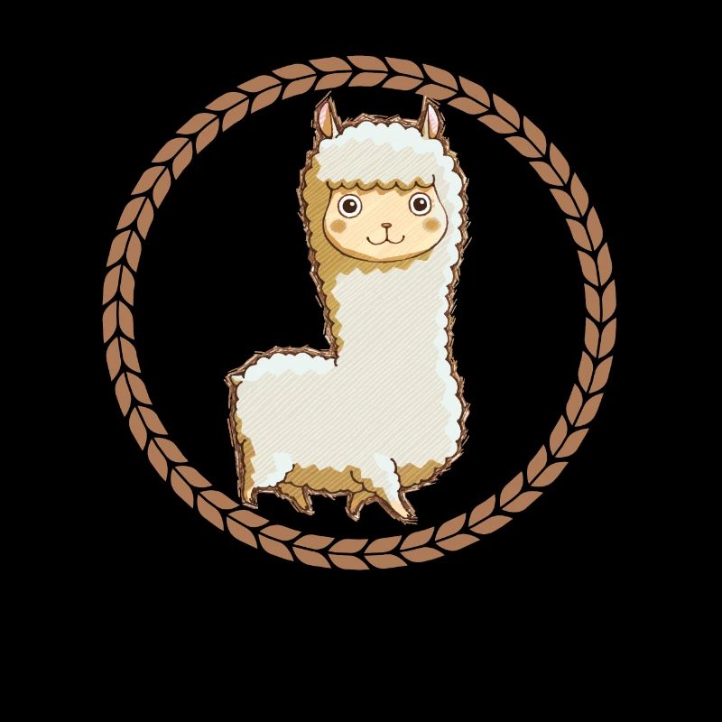 Alpaca with lots of wool in a circle