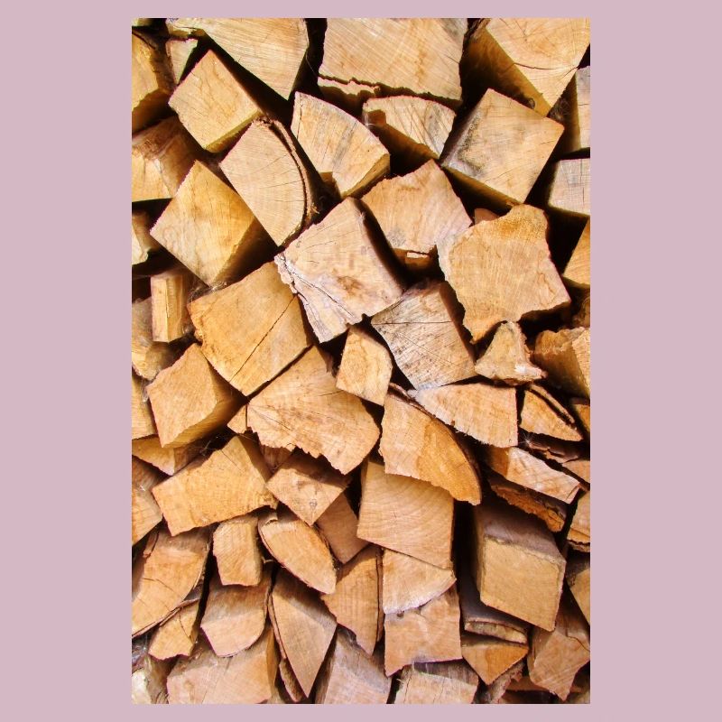 Stack of split beech wood