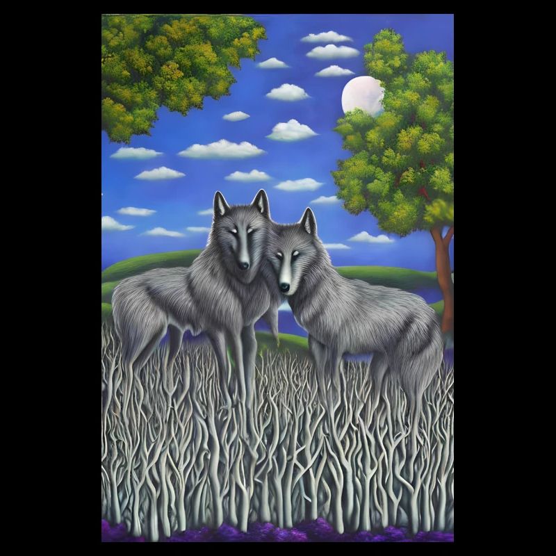 Loups en bois