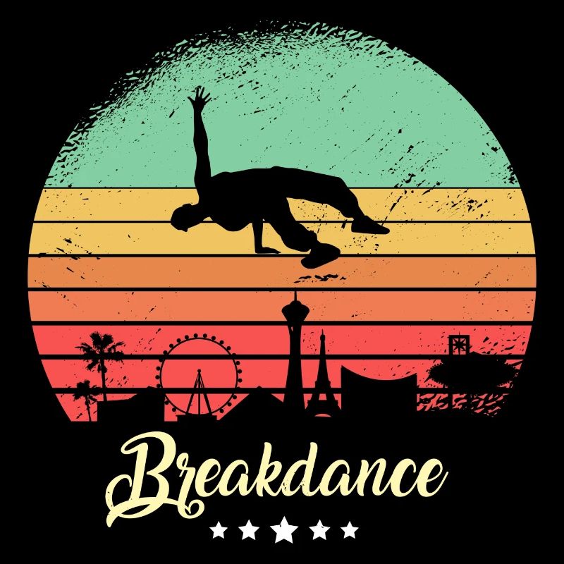 Breakdance Danse Vintage Rétro Coucher de soleil