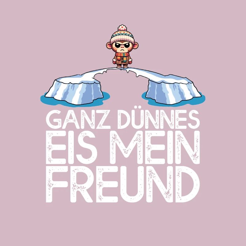 Ganz dünnes Eis mein Freund Affe auf Eisscholle