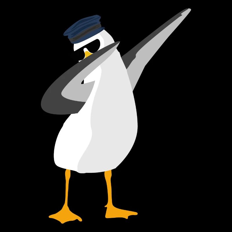 Cute dabbing seagull Northern Germany
