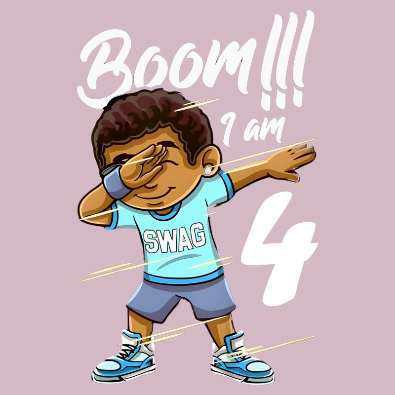Boom Im 4 Jahre alter schwarzer Junge Dabbing