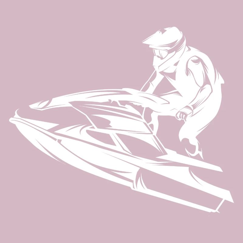 Fast-paced jet ski in silhouette