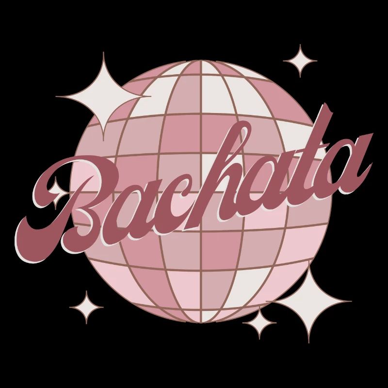 Bachata Tanz Retro Comic Diskokugel rosa