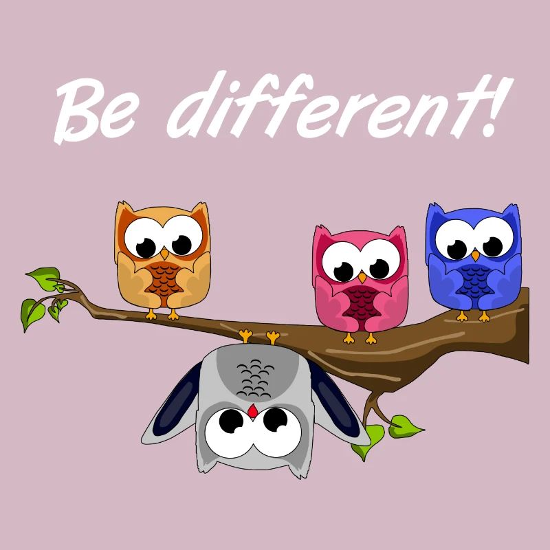 Be Different! - Süßer Fun Spruch - Eulen Motto