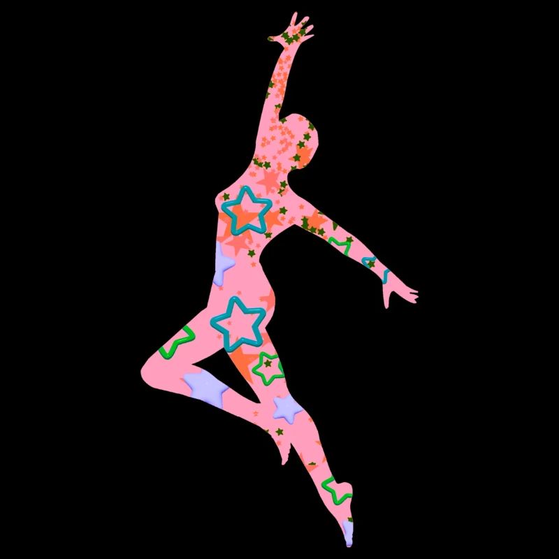 danseur, danse, illustration, danseur, étoiles